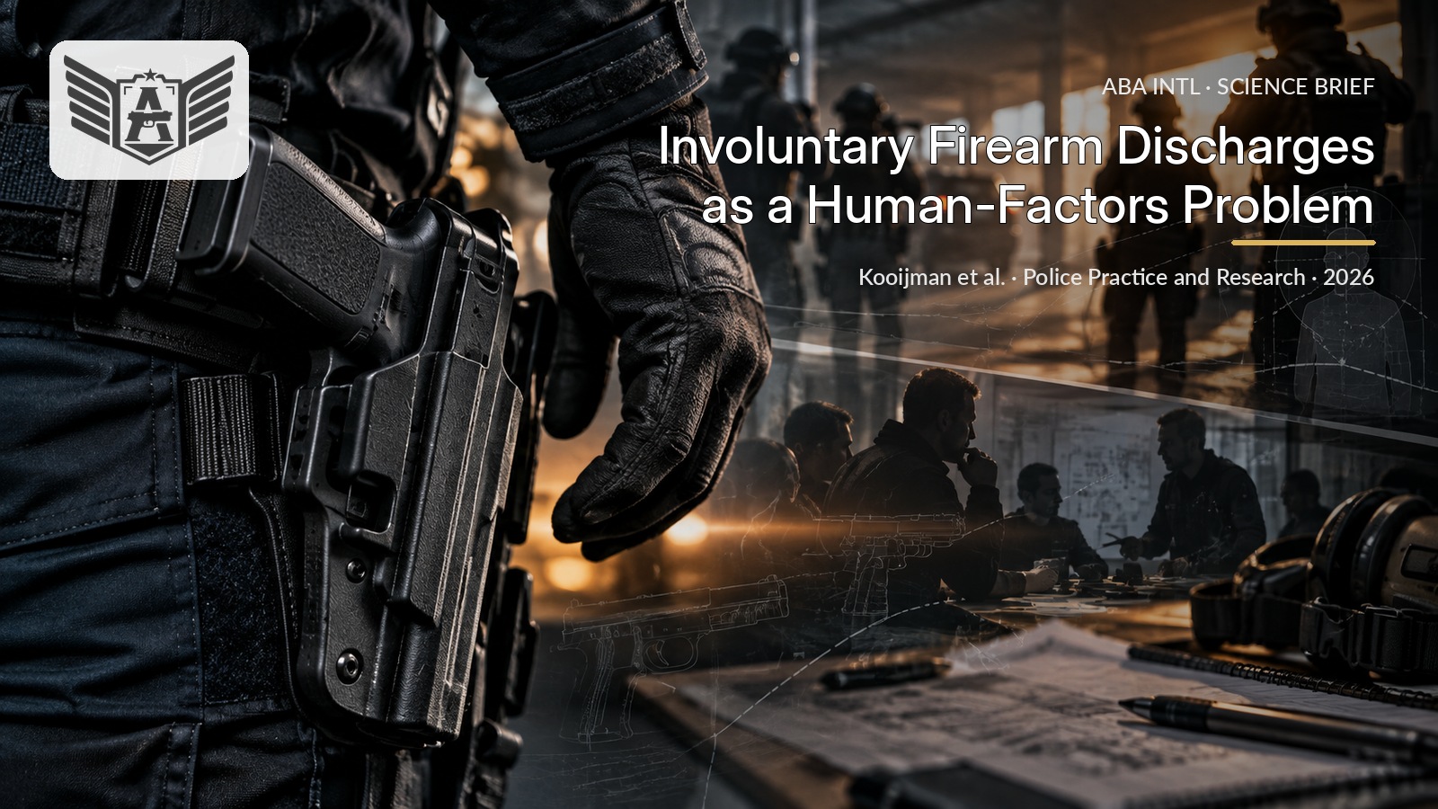 ABA Intl scientific communication cover on involuntary firearm discharges, operational safety, and human factors.